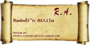 Radván Attila névjegykártya