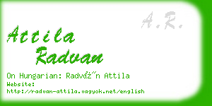 attila radvan business card